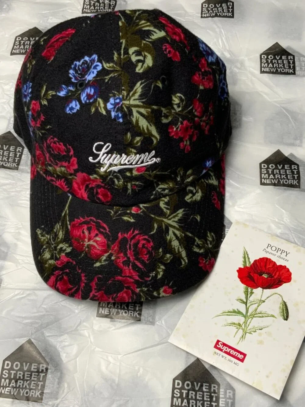 SUPREME Floral Flannel 6-Panel SS26 - BLACK BRAND NEW!